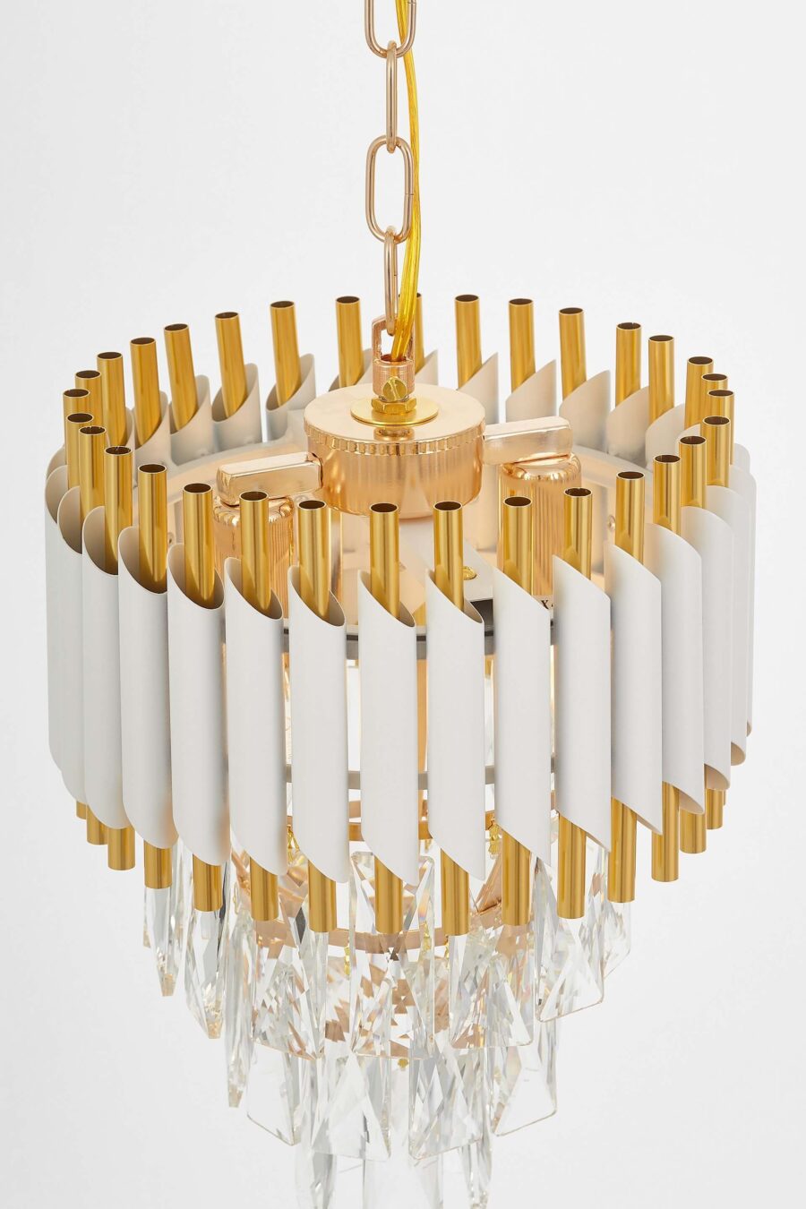 Lampadario moderno con cristalli bianco e oro MAZINI W25