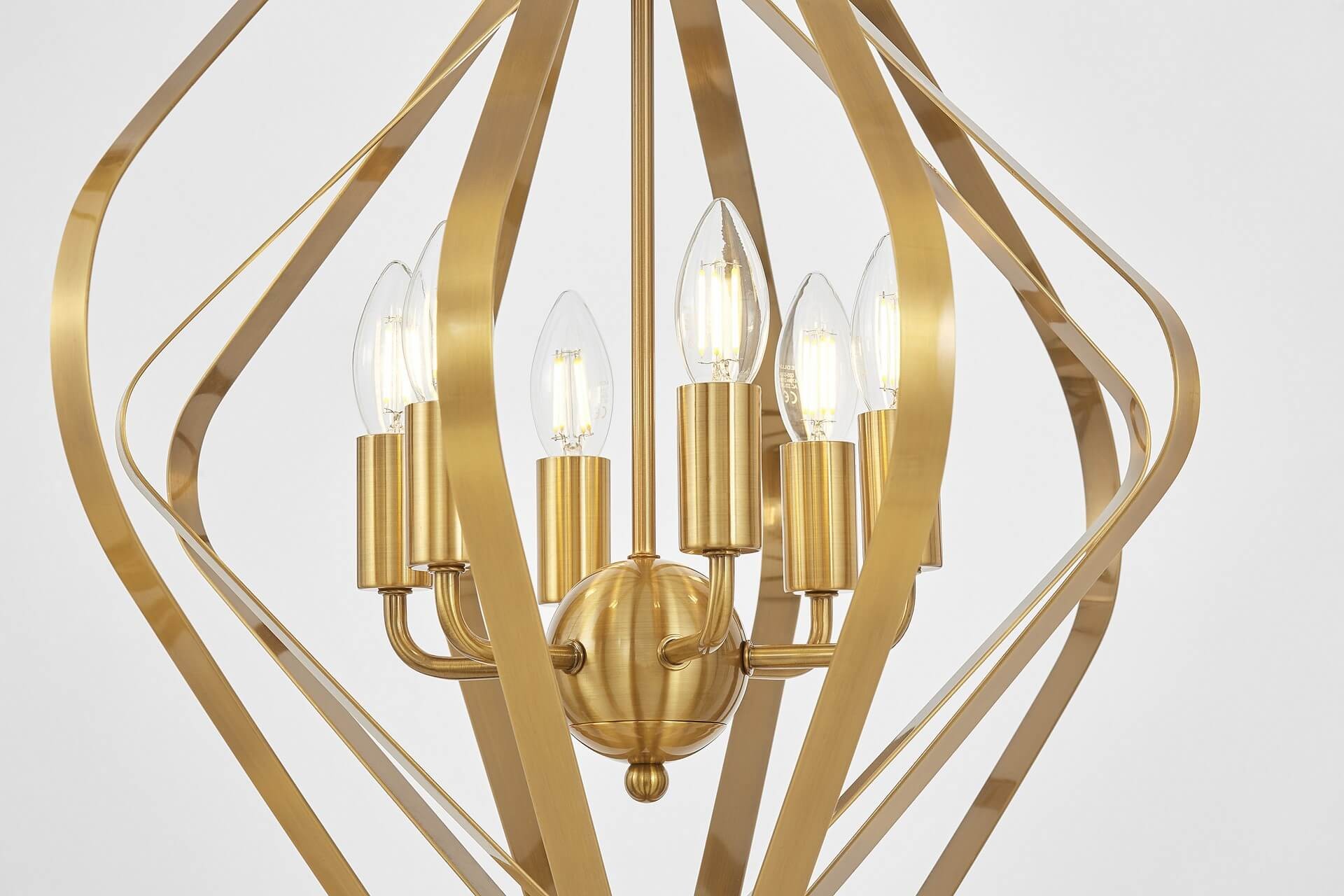 Lampadario moderno quadrato ottone con struttura rotante ZEWA W6