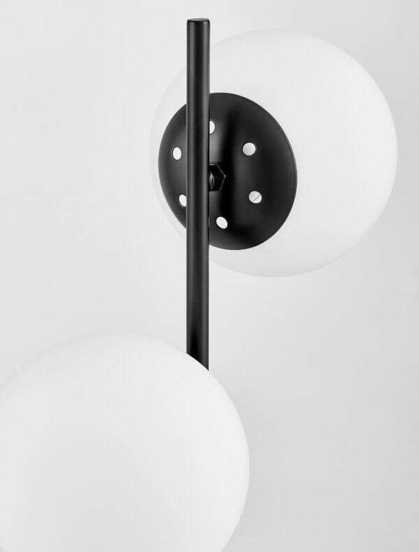 Lampada da tavolo a sfera doppia nera TESO W2