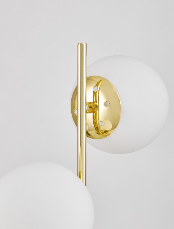 Lampada da tavolo oro con doppia sfera TESO W2