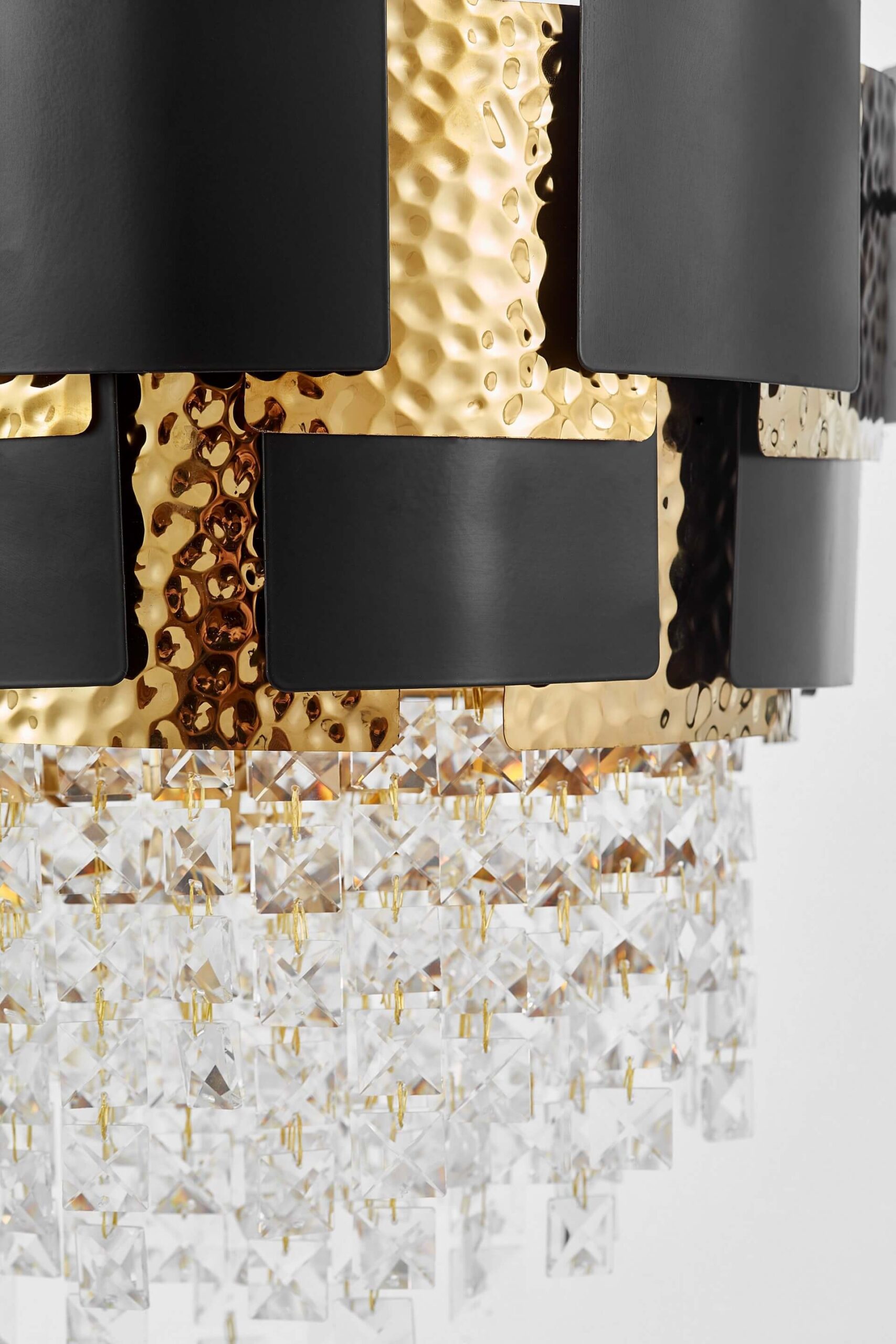 Lampadario cristallo e metallo oro e nero moderno MOLINA D40 - immagine 5