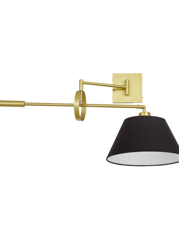 Applique da parete moderna ottone e paralume tessuto nero TURINA