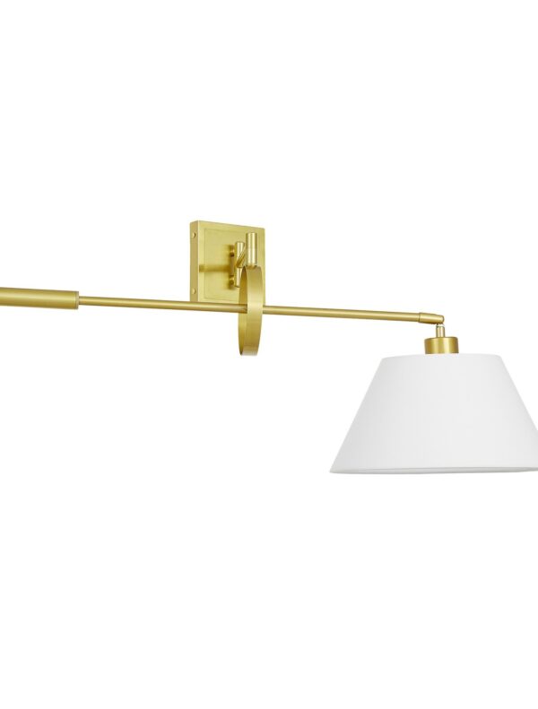Applique moderna con paralume tessuto bianco e ottone TURINA
