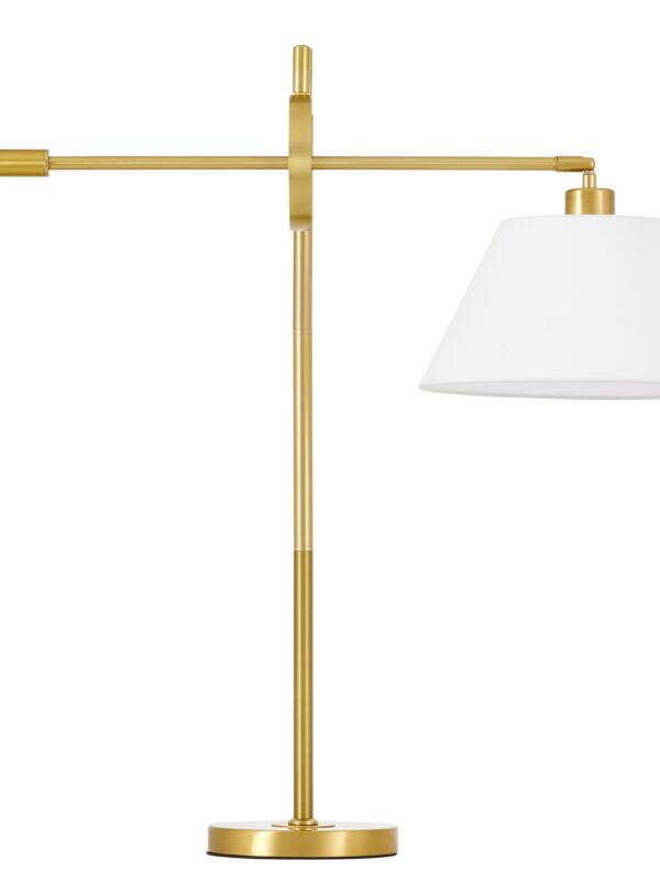 Lampada da comodino moderna ottone con paralume bianco TURINA