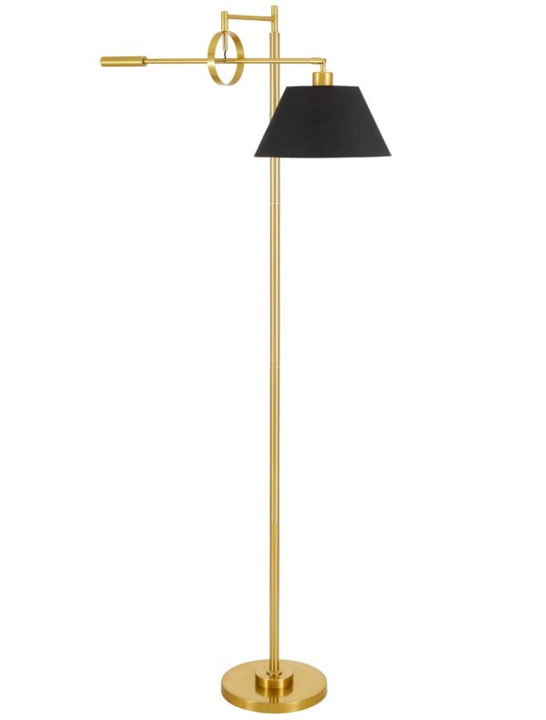 Lampada da terra glamour ottone e nera TURINA