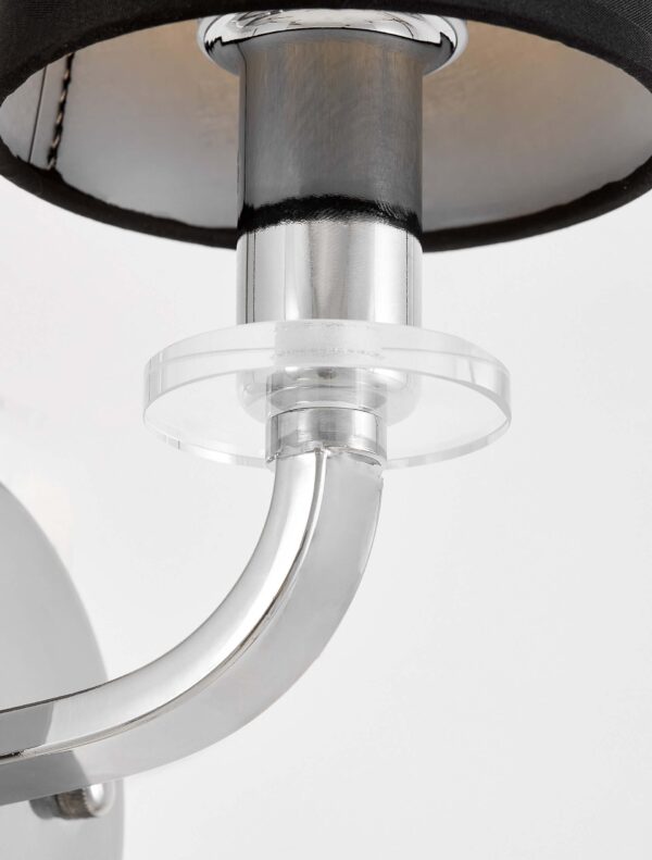 Lampada da parete moderna nera cromo ORLANDO W1