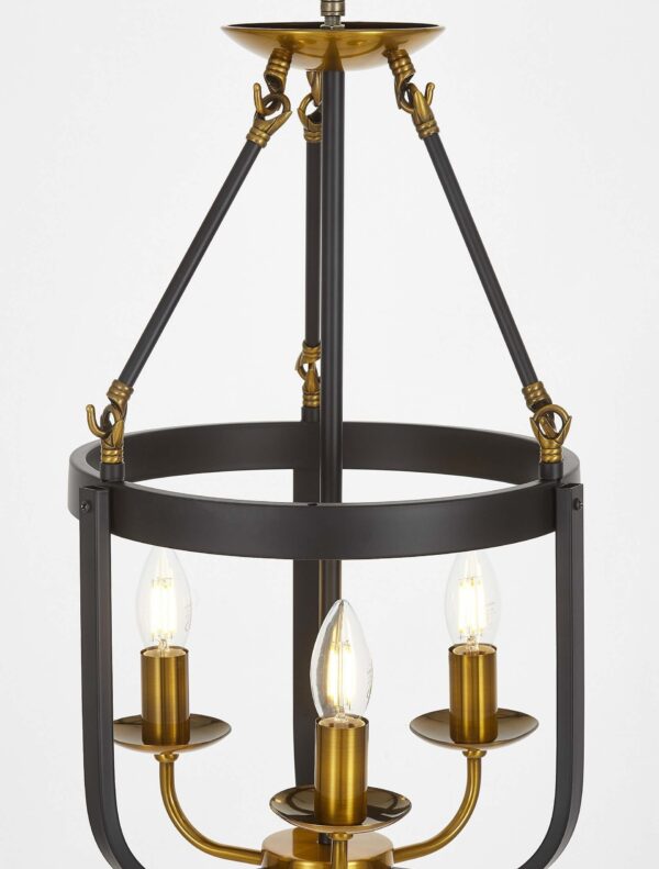 Lampadario a sospensione stile industriale ottone e nero BERLING W3