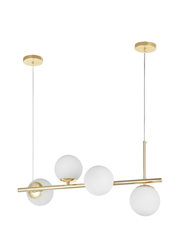 Lampadario ad asta moderno oro a sfera LEDO W4