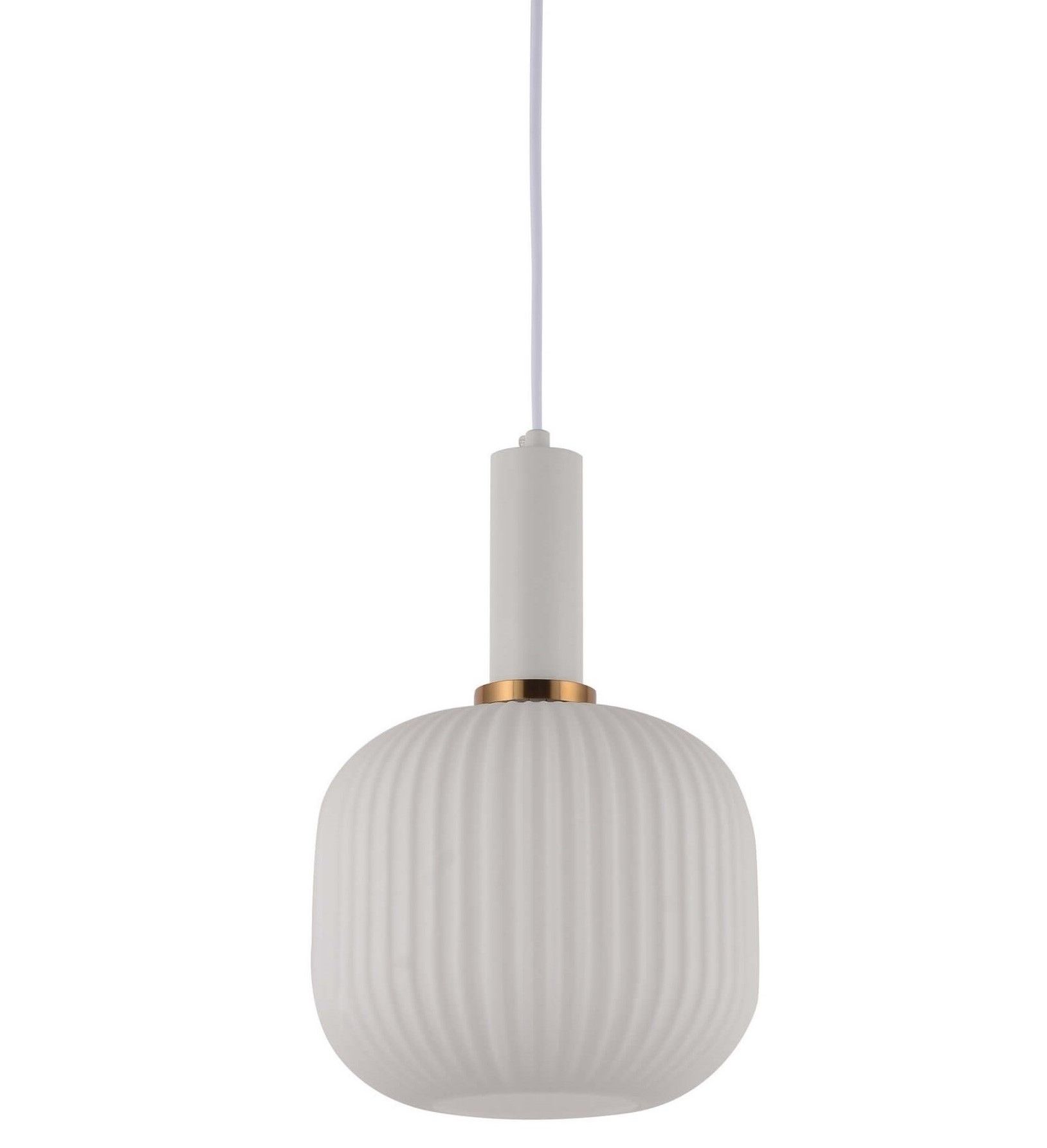 Lampada a sospensione bianca paralume in vetro GATO - immagine 3