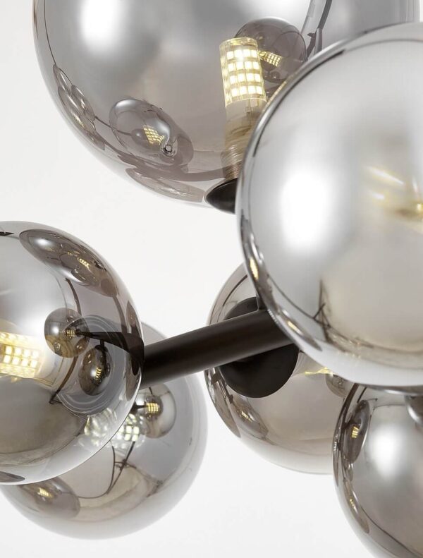 Lampadario A LED moderno con sfere grigio fumo MERIDO W9