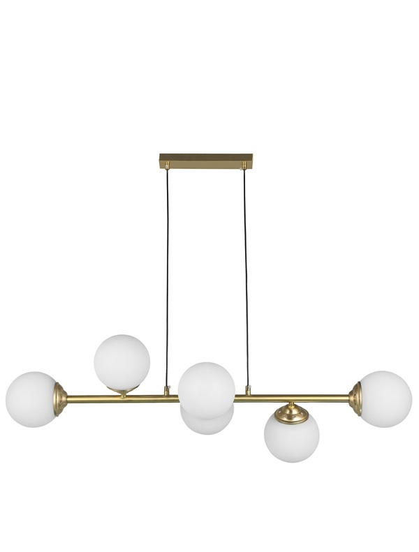 Lampadario a sfere con piastra ottone FINO W6