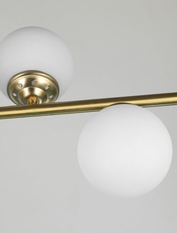 Lampadario 8 sfere ottone con placca a soffitto FINO W8