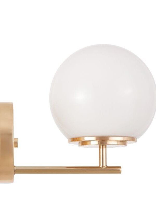 Applique oro caldo con sfera vetro bianco ALTONA