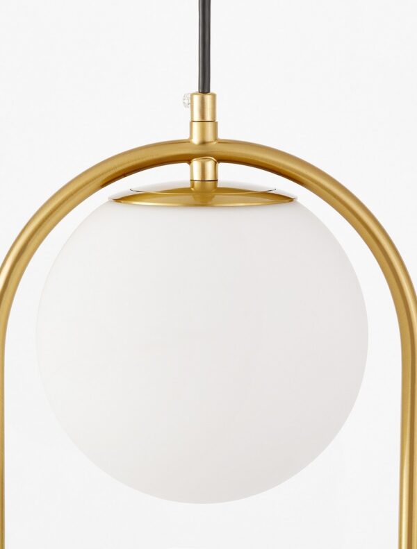 Dettaglio doppio paralume in vetro opalino lampada moderna a doppia sfera VERO 2B