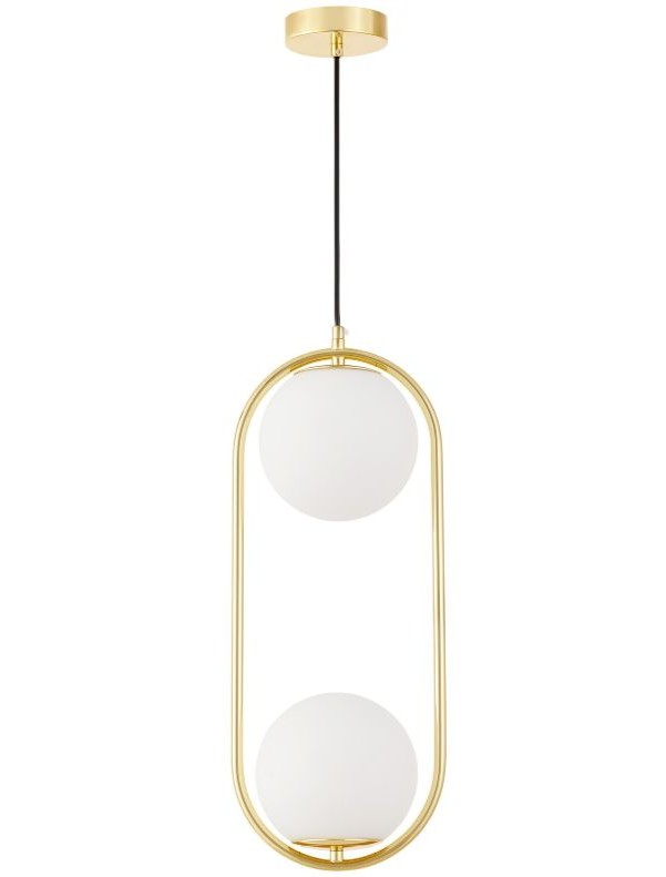 Lampada a sospensione 2 sfere oro VERO 2B
