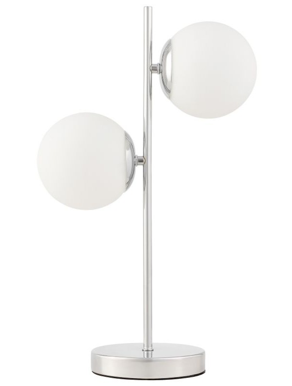 Lampada da tavolo cromata a doppia sfera TESO W2