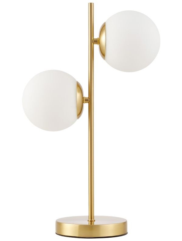 Lampada da tavolo in ottone con sfere in vetro TESO W2