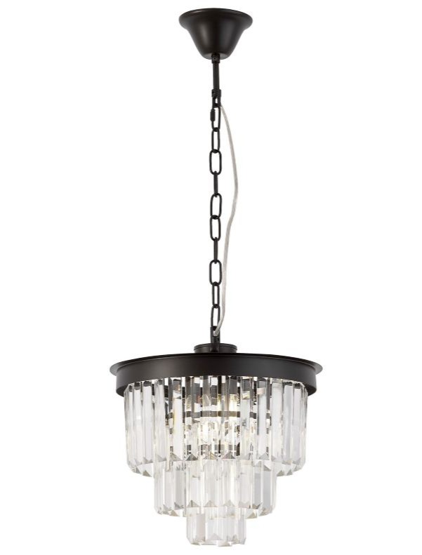 Lampadario a sospensione con cristalli nero CAPRIA D30