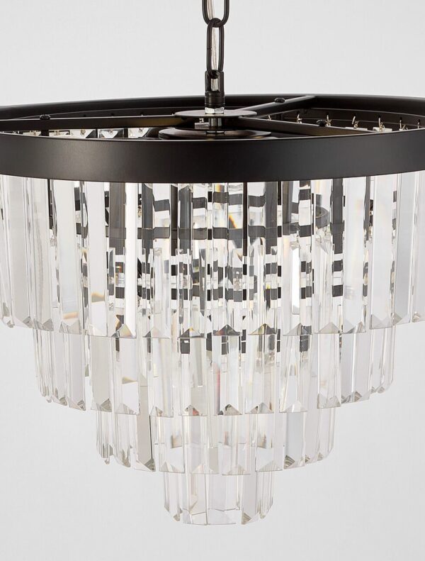 Lampadario a sospensione glamour nero con cristalli CAPRIA D40