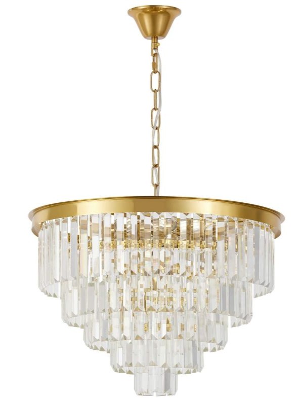 Lampadario a sospensione ottone con cristalli CAPRIA D50