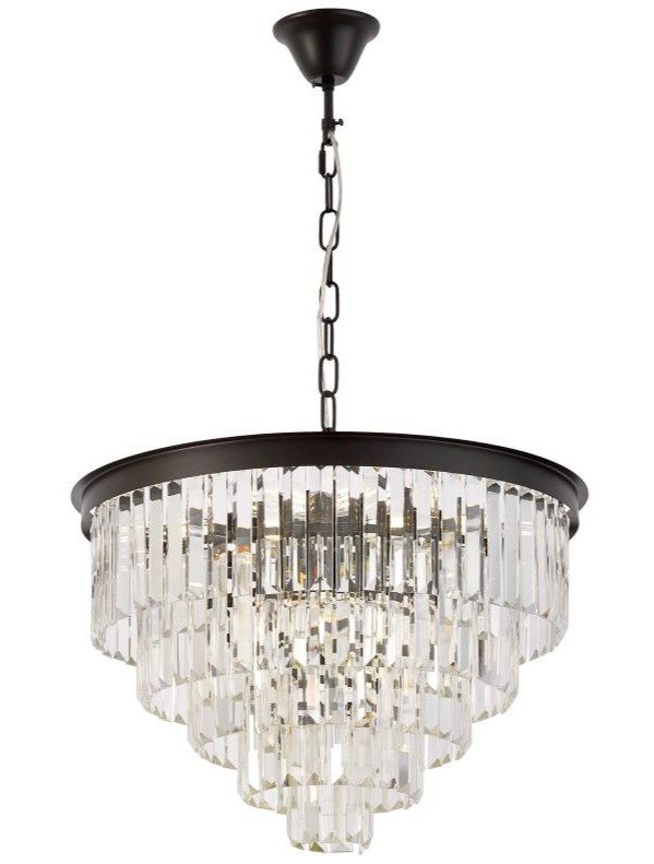 Lampadario con cristalli glamour nero CAPRIA D50