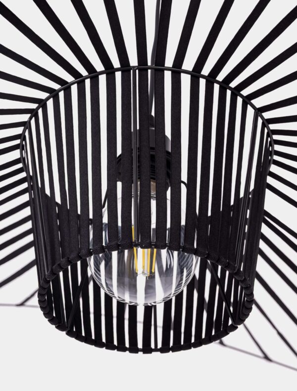 Lampadario design metallo nero e tessuto SOMBRERO D100 (4)