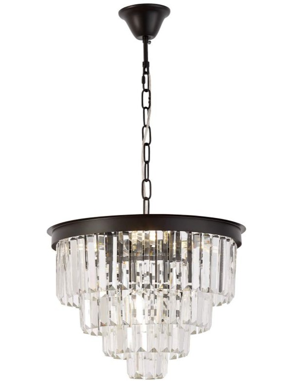 Lampadario glamour nero con cristalli CAPRIA D40