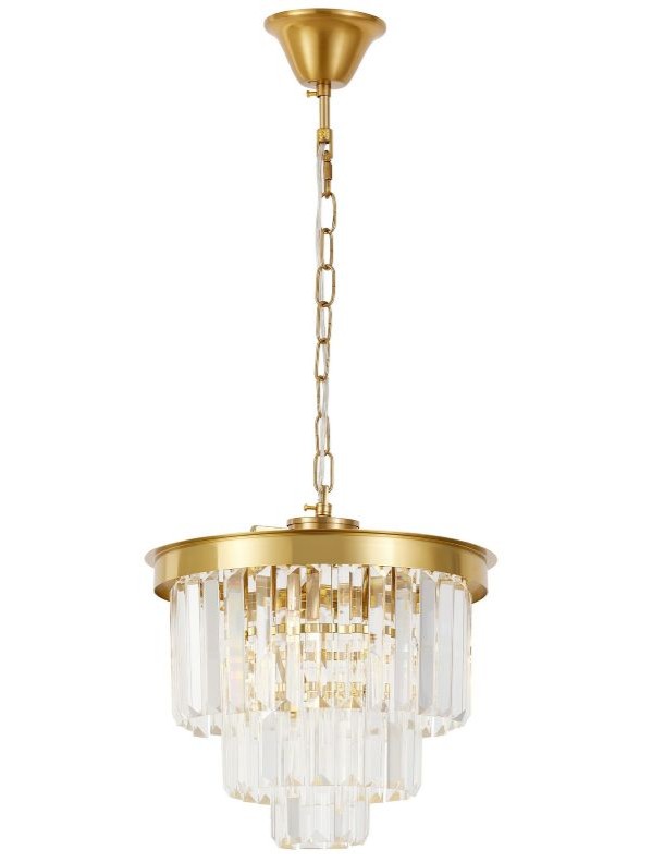 Lampadario moderno con cristalli ottone CAPRIA D30