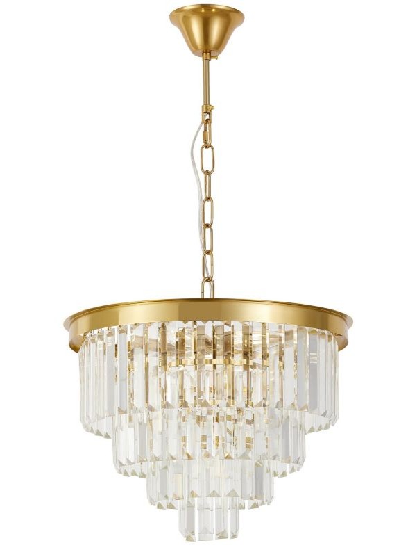 Lampadario ottone con cristalli stile moderno CAPRIA D40