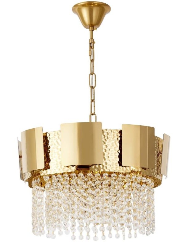 lampadario cristallo dorato diona d40