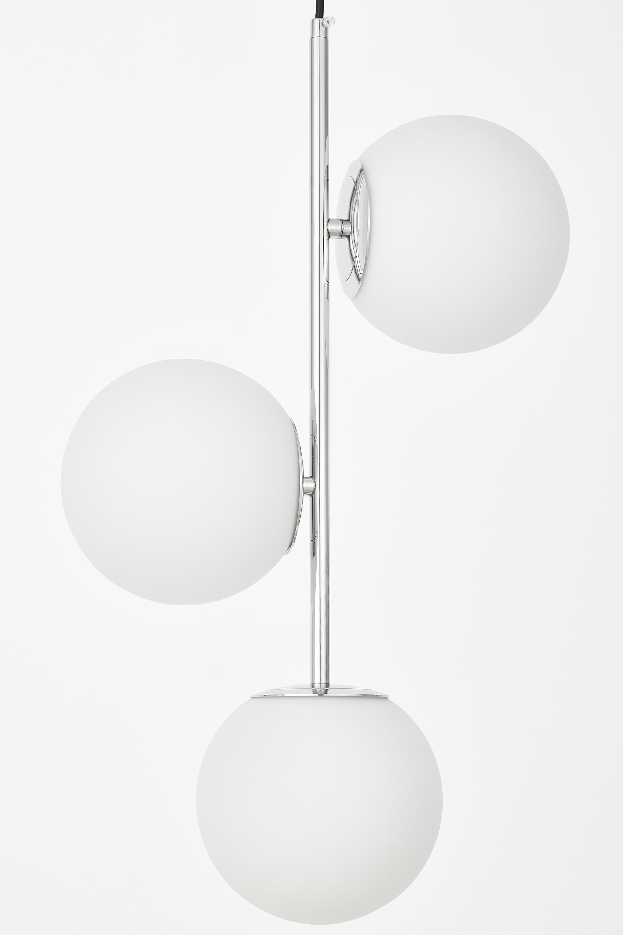 Lampada a sfera a sospensione cromata