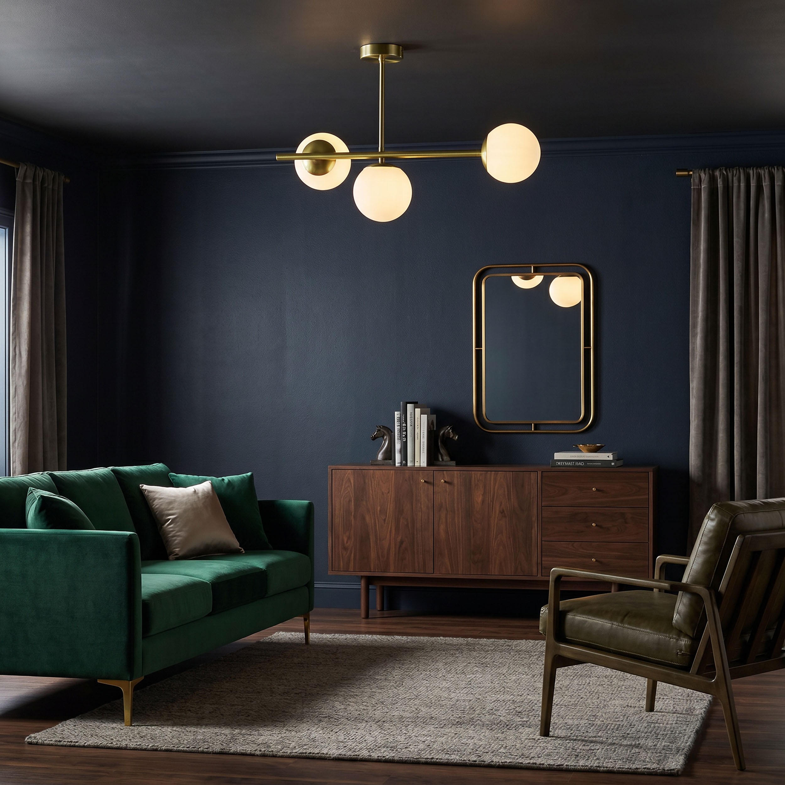 Lampada a sfera da soffitto design ottone LEDO W3 LONG