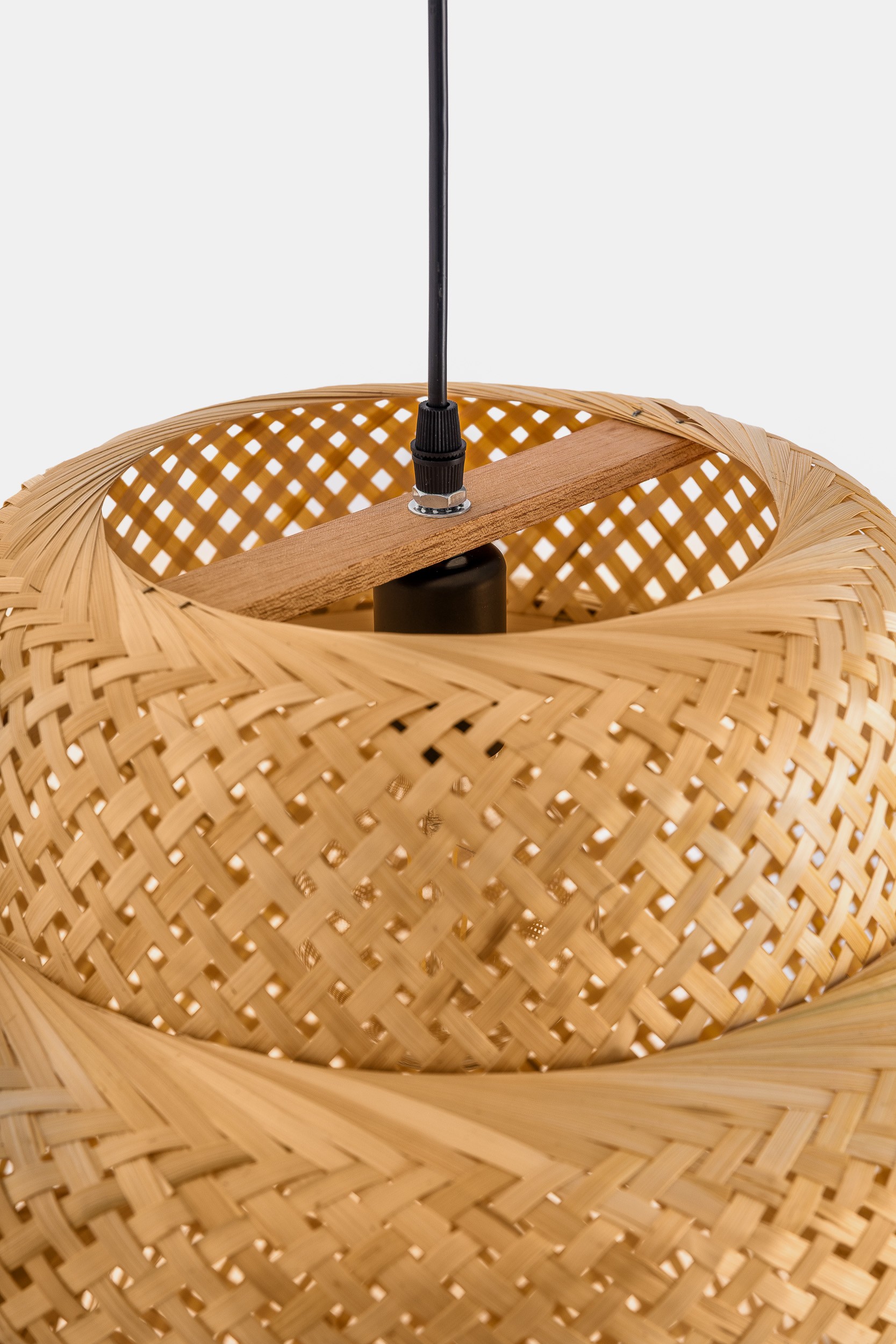 Lampada a sospensione a lanterna bambù intrecciato BOHO S-D40