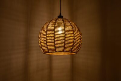 Lampada a sospensione a sfera di juta BOHO S-D35
