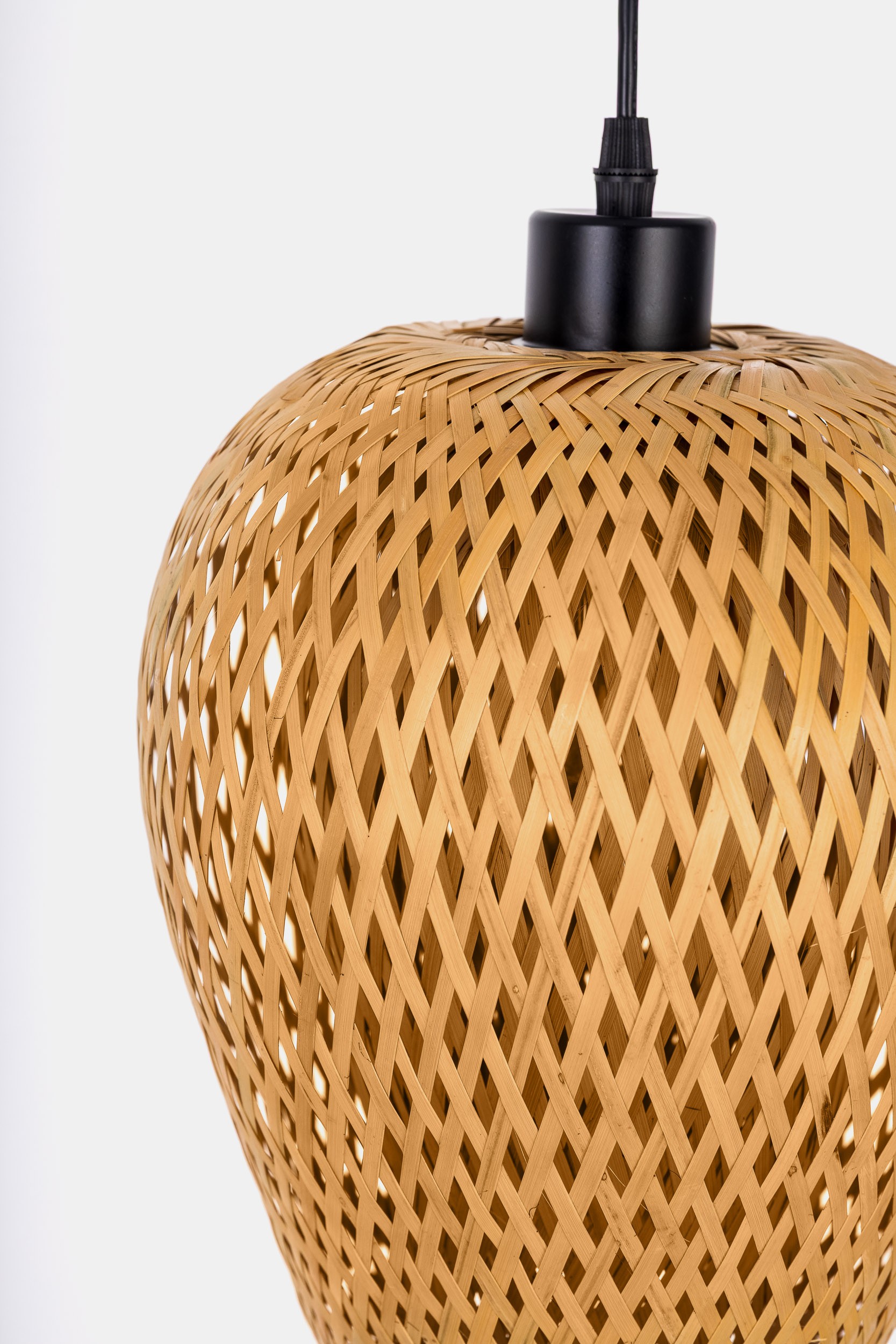 Lampada a sospensione in bambù intrecciato BOHO S-D25 - immagine 3