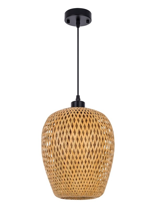 Lampada a sospensione in bambù intrecciato BOHO S-D25