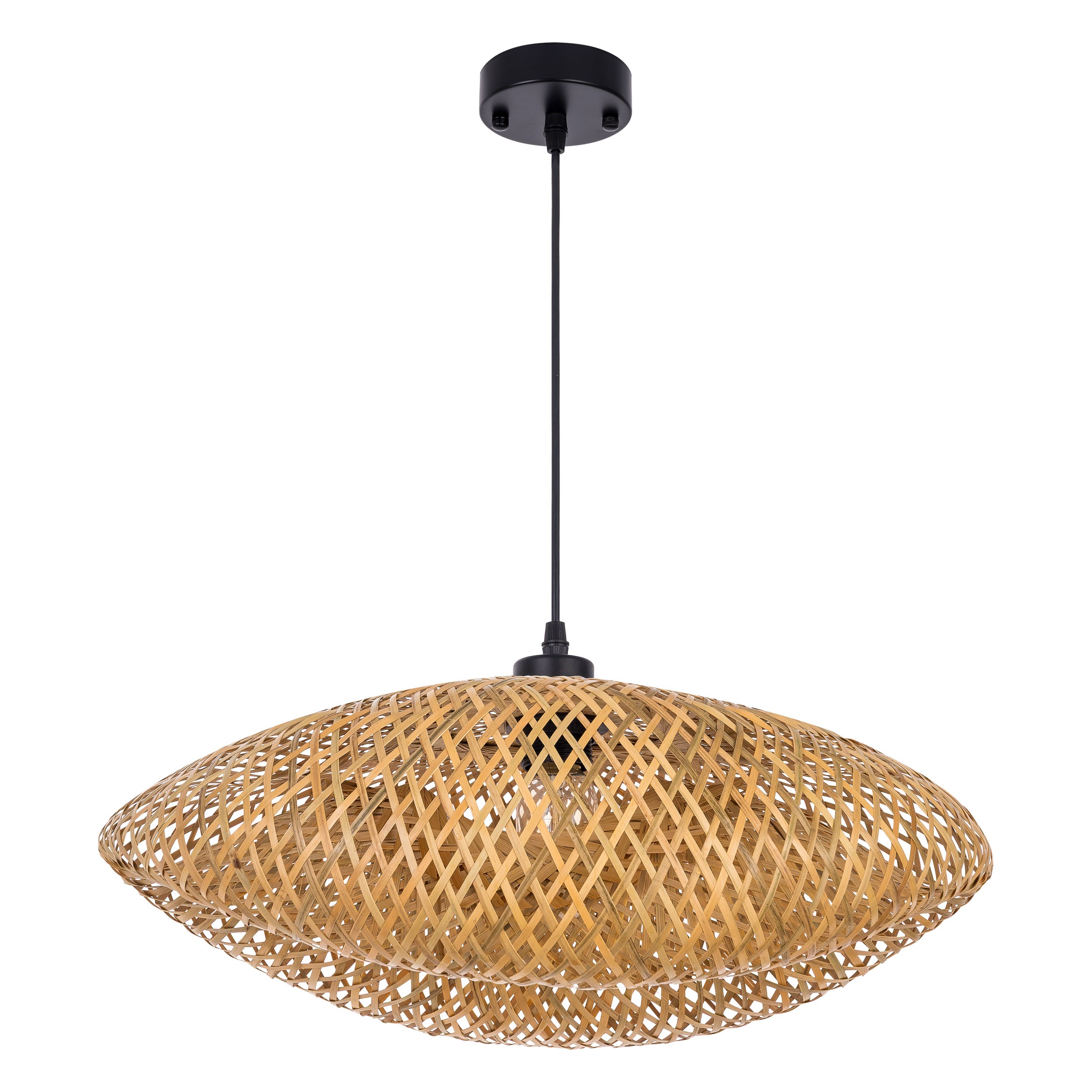 Lampada a sospensione ondulata in bambù BOHO S-D50 - immagine 2