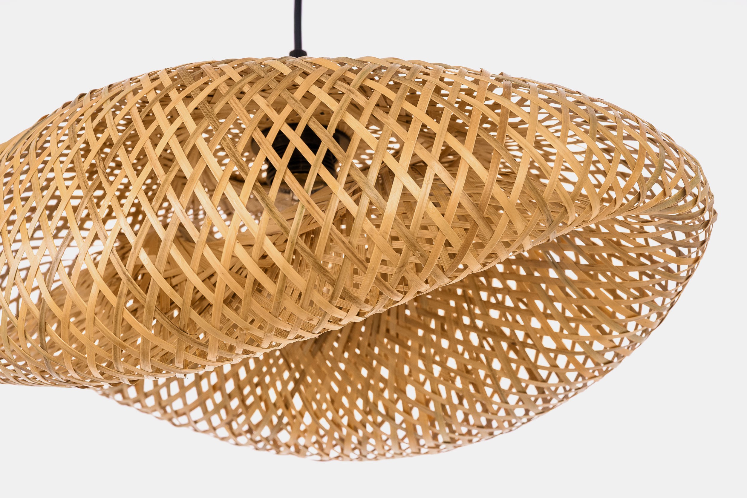 Lampada a sospensione ondulata in bambù BOHO S-D50 - immagine 3