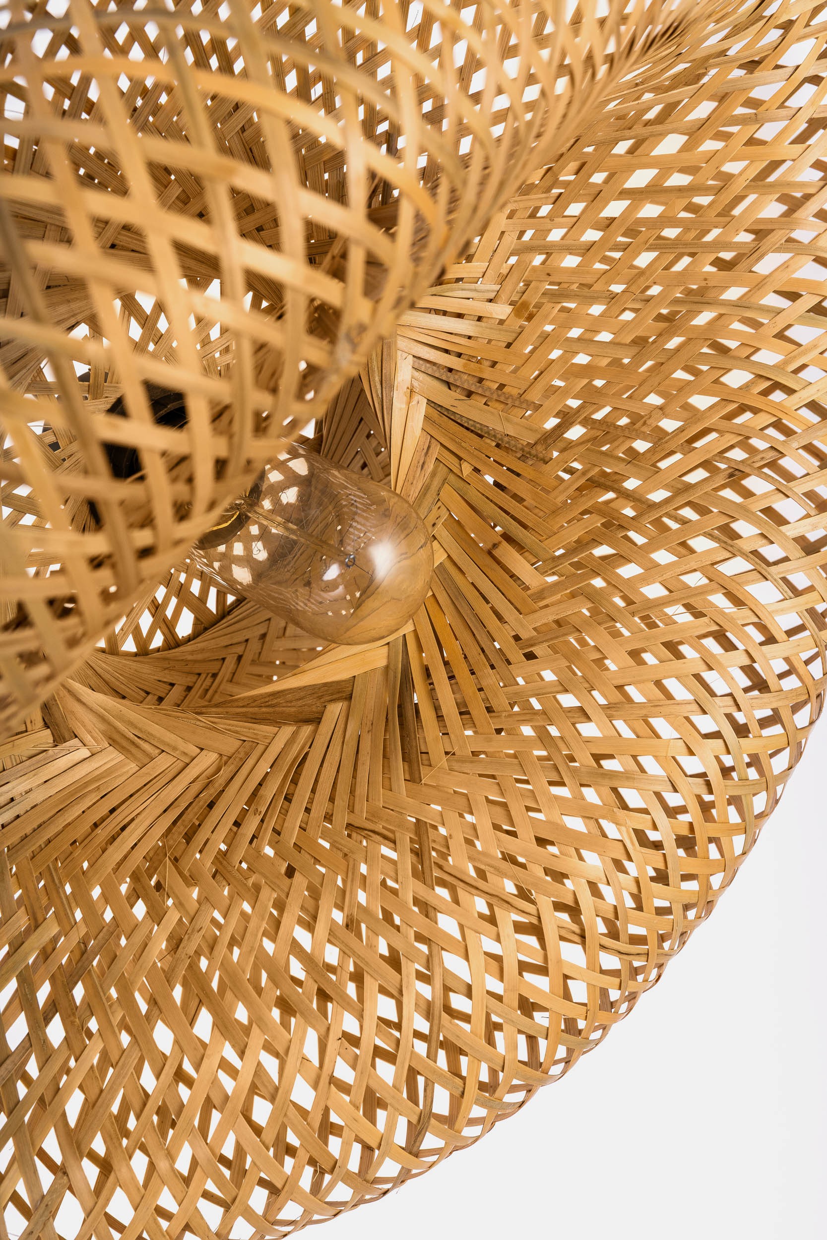 Lampada a sospensione ondulata in bambù BOHO S-D50 - immagine 5