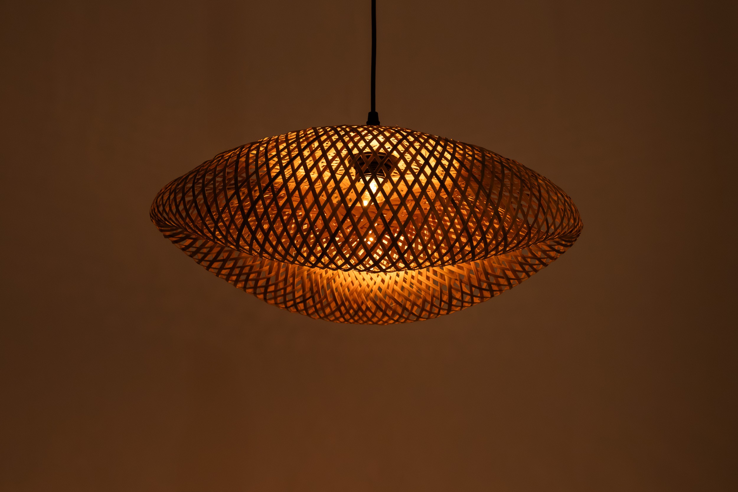 Lampada a sospensione ondulata in bambù BOHO S-D50 - immagine 8