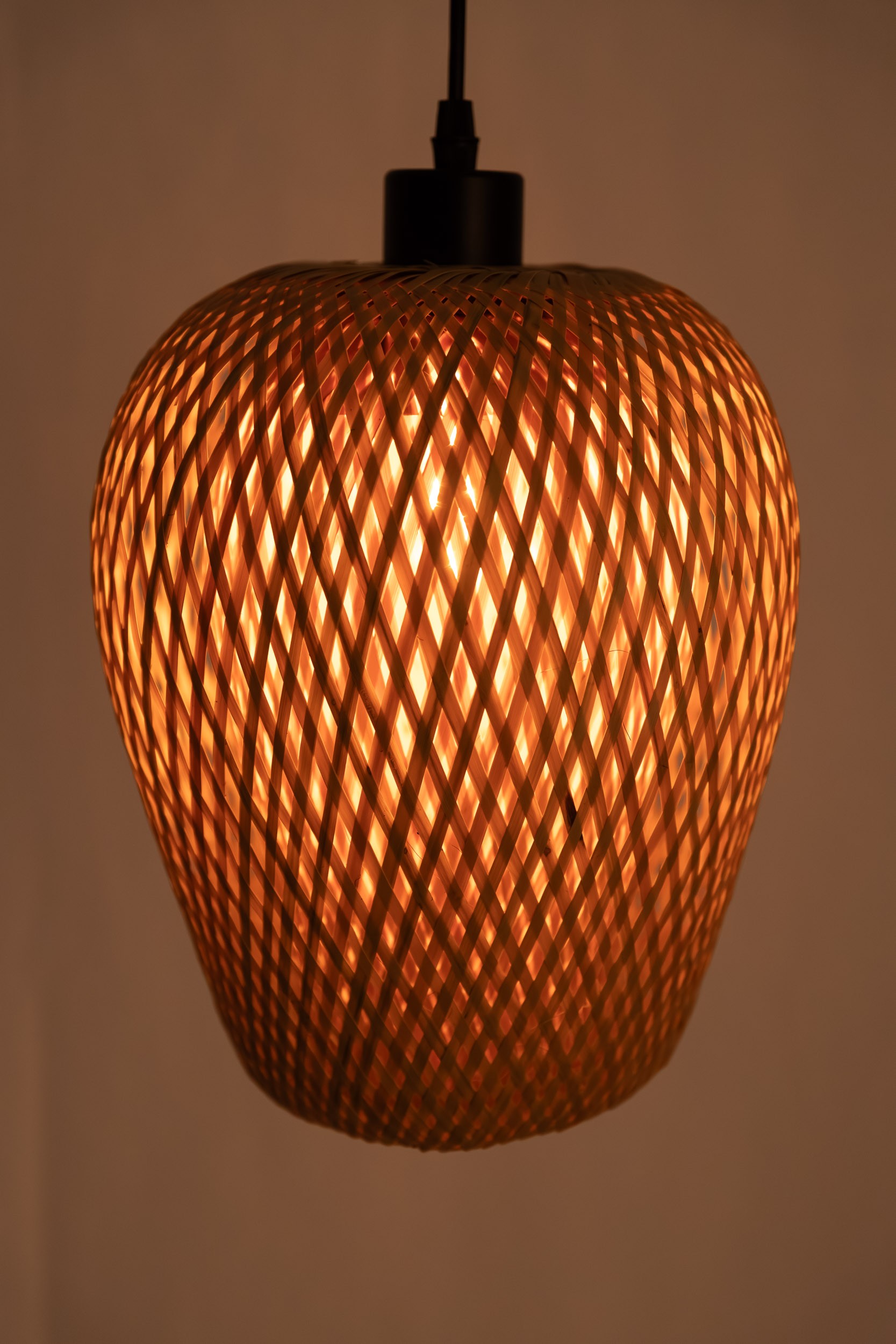 Lampada a sospensione in bambù intrecciato BOHO S-D25 - immagine 6