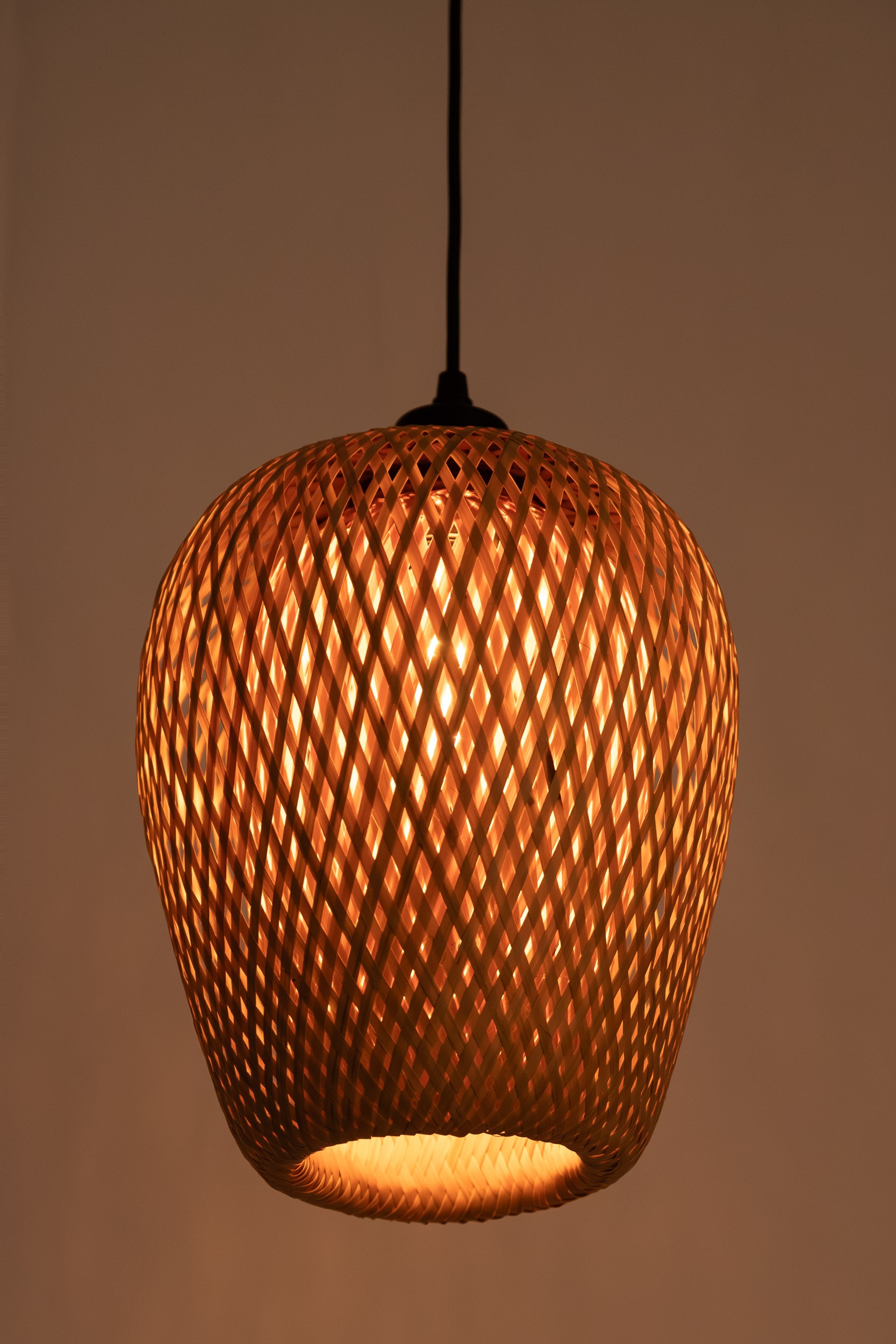 Lampada a sospensione in bambù intrecciato BOHO S-D25 - immagine 7