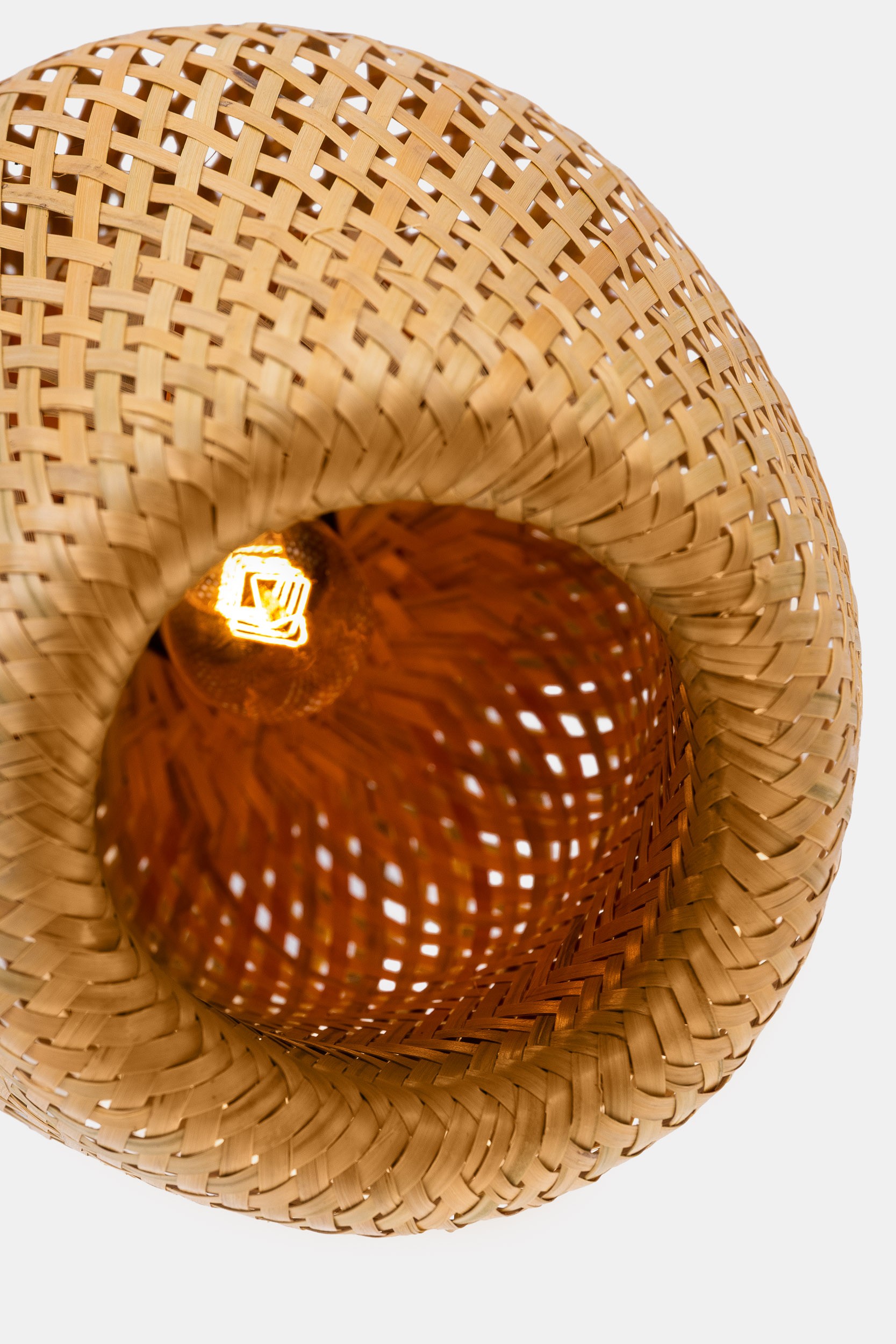Lampada boho a sospensione in bambù intrecciato BOHO S-D25