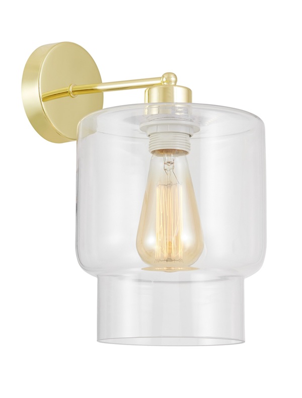 Lampada da muro moderna oro paralume in vetro MORO 1C