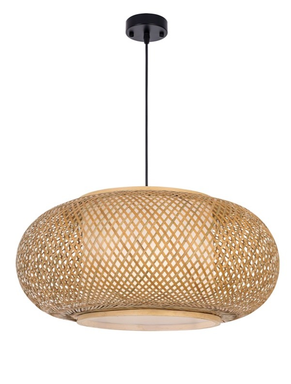 Lampada da soffitto Boho a tamburo in bambù BOHO C-D50