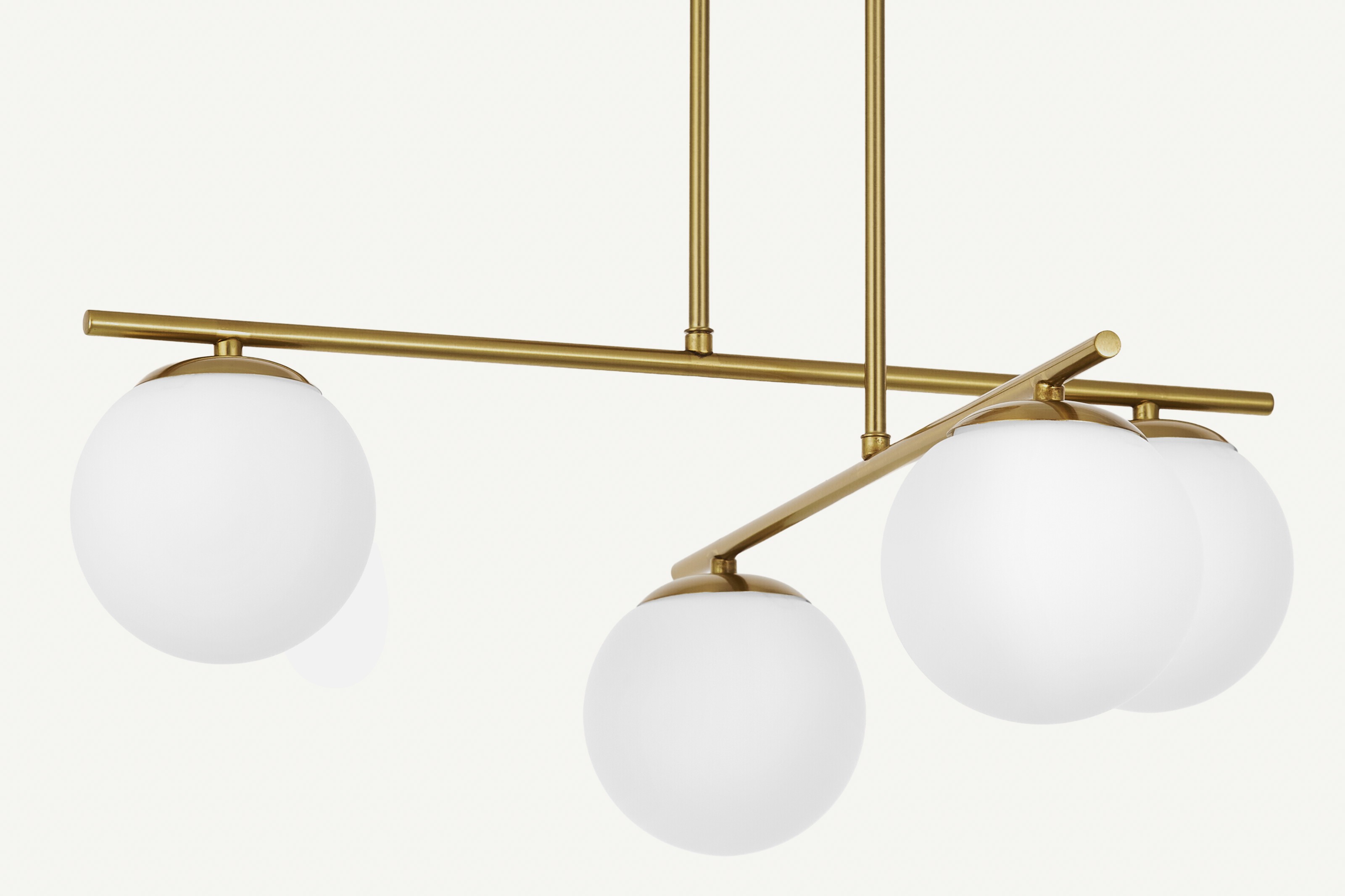 Lampada da soffitto con sfere in vetro ottone LEDO W4