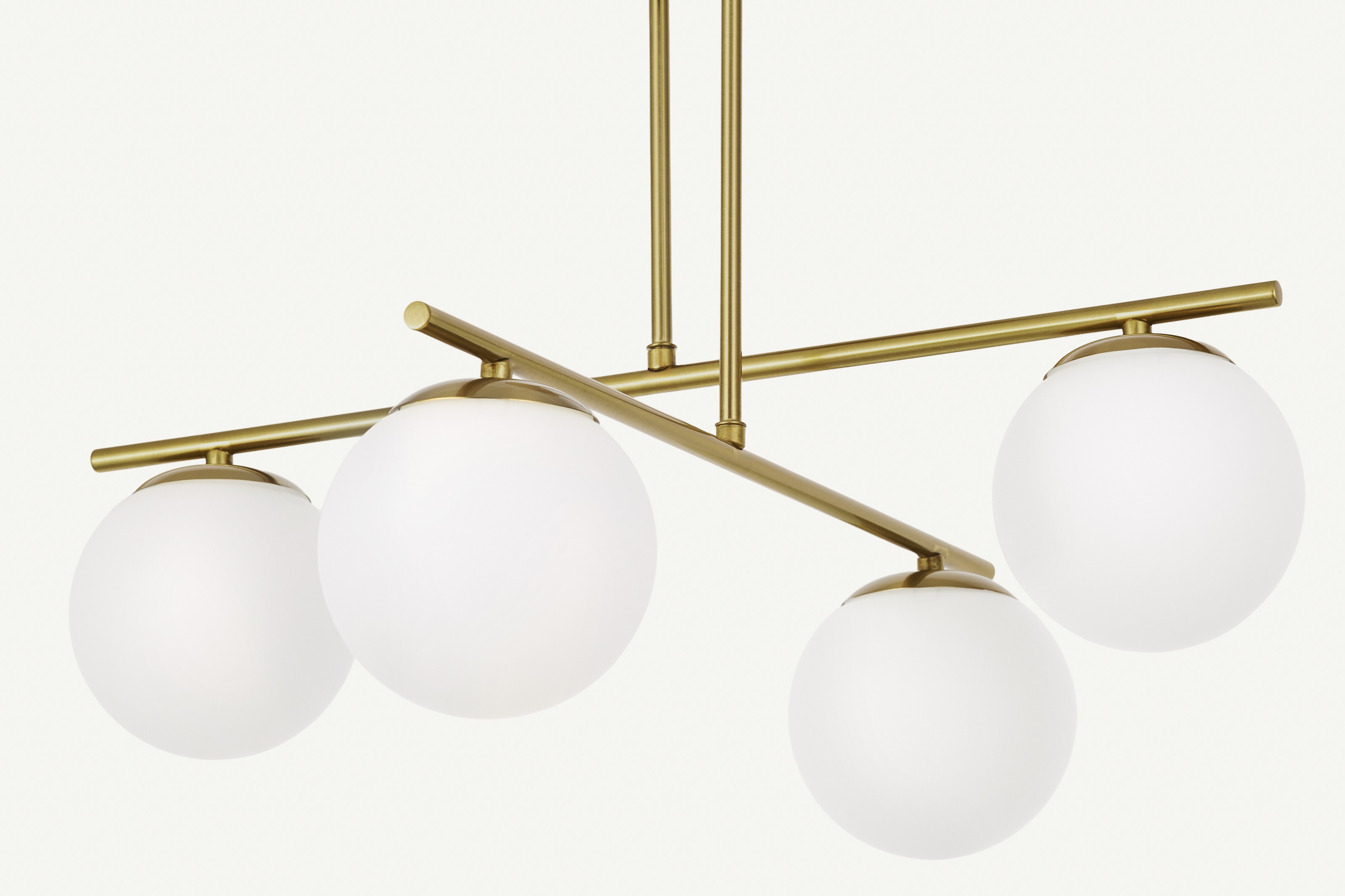 Lampada da soffitto di design ottone con sfere in vetro LEDO W4