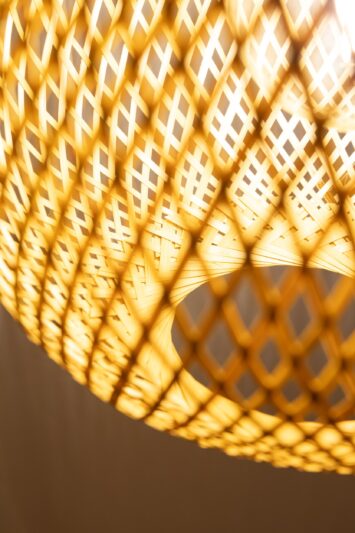 Lampada stile boho a sospensione a sfera in bambù BOHO S-D30