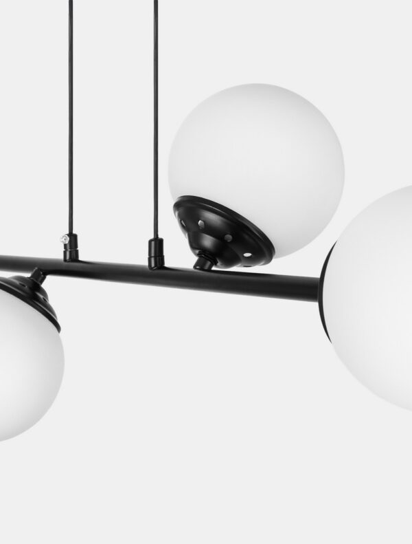 Lampadario 4 sfera moderno nero FINO W4