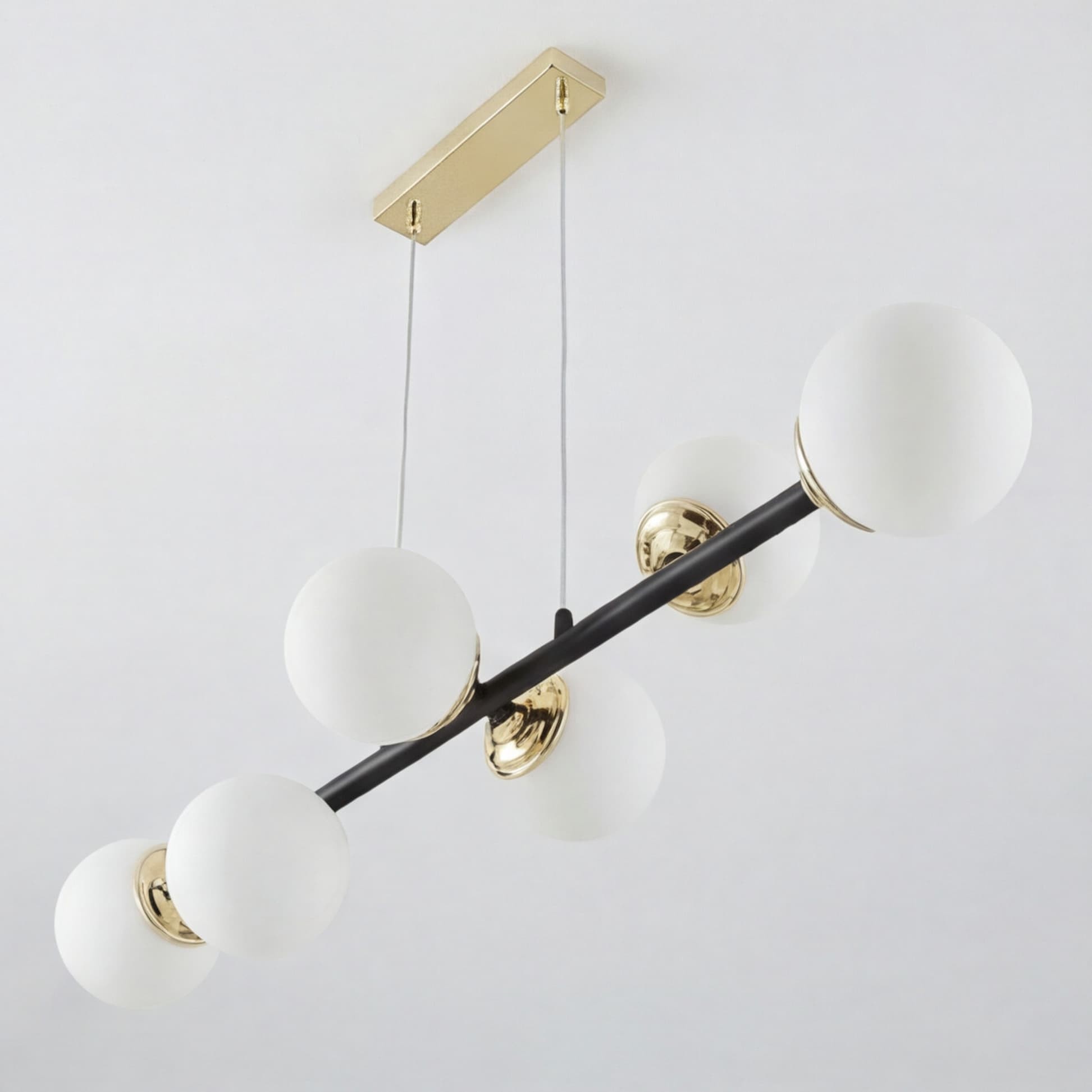 Lampadario a sfera moderno nero e oro FINO W6 - immagine 3